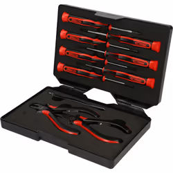 Coffret de pinces et tournevis électroniques, 1,4 à 3 mm - 10 pcs