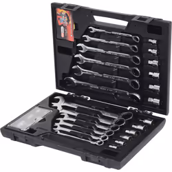 KS TOOLS Jeu de clés mixtes à cliquet GEARplus RINGSTOP, 30 pcs avec adaptateurs - 503.4960