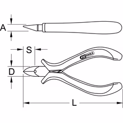 Pince électronique coupante diagonale, 120mm