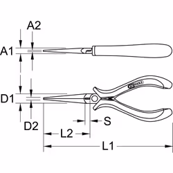 Kstools - ks tools 500.7032 pince électronique à bec long droit 160 mm