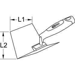 Kstools - Truelle d'angle intérieur - lame flexible inox - manche bi-composant - 100x125mm