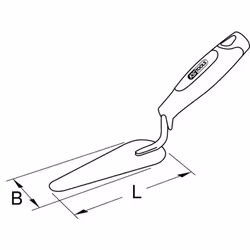 Truelle langue de chat - lame inox - manche bi-composant - 160 mm