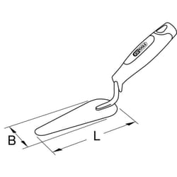 Truelle langue de chat - lame inox - manche bi-composant - 160 mm