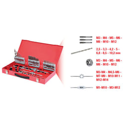 KS TOOLS Coffret de tarauds et filières, HSS, 44pcs