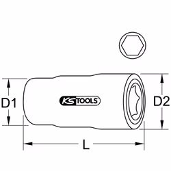 Kstools - Douille 1/2 avec revêtement isolant, 14 mm - Vue supplémentaire 4