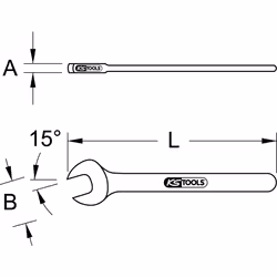 Kstools - Clé plate avec revêtement isolant, 6 mm