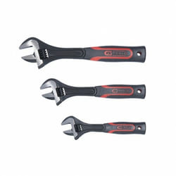 KS TOOLS Jeu de clés à molette à manche bi-matière, 3 pcs