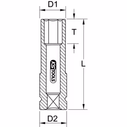 Kstools - 1/2 Douilles à chocs pour jantes Aluminium, longues, 21mm