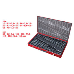 Kstools - Coffret de forets hss-r laminés, 230 pcs, 1-13mm