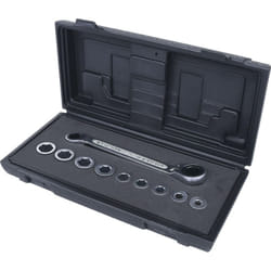 Jeu de clés polygonales à cliquet réversible GEARplus 10 pcs