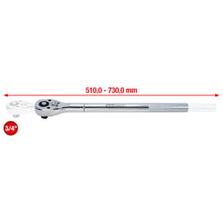 Kstools - 3/4 Cliquet réversible téléscopique CHROMEplus 24 dents