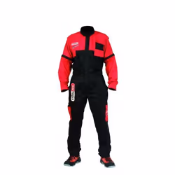 KS Tools 100394, Combinaison intégrale, Homme, Noir, Rouge, XXL, Fermeture à glissière, Coton, Polyester