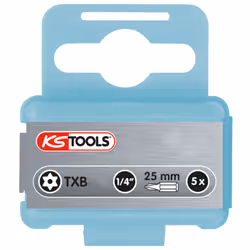 Kstools - 1/4 Embouts edelstahl, pack de 5, Torx percés, 25mm, TB27 - Vue supplémentaire 3