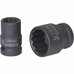 Carré intérieur selon DIN 3121 / ISO 1174 Uniquement pour utilisation à chocs Chrome-Molybdène - 12 pans en mm: 23 mm - Carré ...