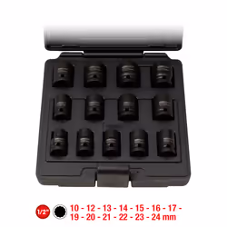 KS Tools 515.0900, Ensemble de douilles, 1/2", 13 tête(s), Acier au chrome-molybdène, ISO 1174, DIN 3121, 2,8 kg