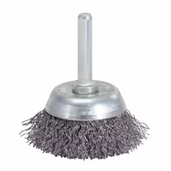 Brosse boisseau acier 0,3 mm, Ø 75 mm Kstools Pour le traitement de surfaces Fils d’acier ondulés Vitesse de rotation élevée ...