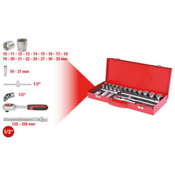 Kstools - 1/2 Coffret de douilles, 24 pcs 6 pans