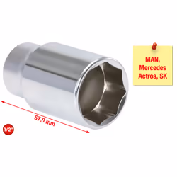 KS Tools 455.0100, 1/2", 1 tête(s), Acier, 57 mm, 200 g