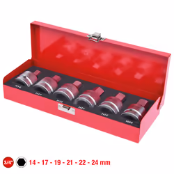 KS Tools 515.0000, Ensemble de douilles, 3/4", 6 tête(s), Acier au chrome-molybdène, ISO 1174, DIN 3121, 2,52 kg