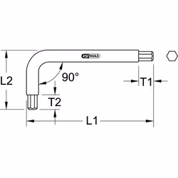 KS Tools 965.0513 Clé hexagonale Clé hexagonale forme de l Métrique/empirique 1 pièce(s)