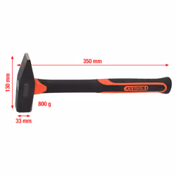 KS Tools 142.1381, Marteau à tête plate, Acier, Fibre de verre, Noir, 35 cm, 920 g