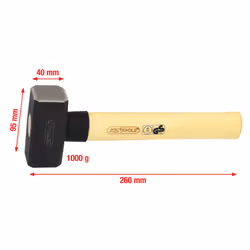 KS Tools 142.5100, Masse, Acier, Bois, 26 cm, 1,1 kg, 1 kg