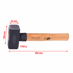 KS Tools 142.5125, Masse, Acier, Bois, 26 cm, 1,36 kg, 1,25 kg