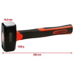 Kstools - Massette de maçon manche fibre, 1500 g