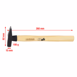KS Tools 142.1310, Marteau à tête plate, Acier, Bois, 26 cm, 180 g, 100 g