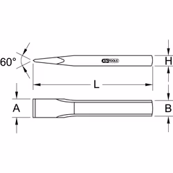 KS Tools 162.0104 Burin de maçonnerie Ciseau de maçon