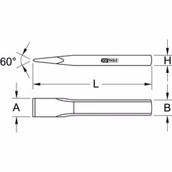 Kstools - ks tools Ciseaux de maçon, forme ovale plate, 33x500mm - 162.0196
