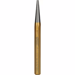 Selon DIN 6458 B 8 pans Tranchant réaffûtable Pointe en acier trempé Manche doré Polie à blanc Chrome-Molybdène Longueur tota ...