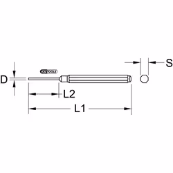Kstools - Chasse-goupilles extra-longues, 8 pans, ø 8mm