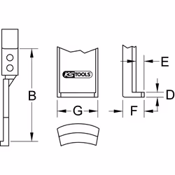 Kstools - Griffes fines pour extracteur, 100 mm, ø 2 mm