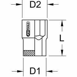 Kstools - Douille 1/2 avec revêtement isolant, 7/8