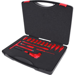 Coffret de douilles isolées et cliquet, 1/2, 16 pcs
