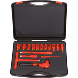 Coffret de douilles isolées et cliquet, 1/2, 16 pcs