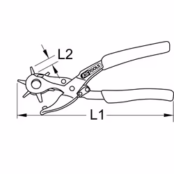 Pince revolver Emporte-pcs et pince à oeillets, 220 mm