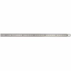 Rebord supérieur 1/2 mm Graduation inférieure 1 mm Grands chiffres décimaux Unités gravées Graduation en noir Matifié anti-re ...
