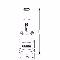 Kstools - 3/4 Douilles à chocs Torx e, longues, E20