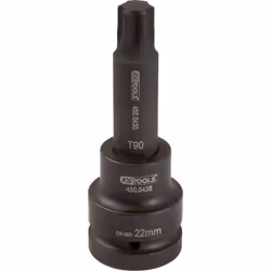 Torx Carré d’entraînement selon DIN 3121 / ISO 1174 Version longue Pour actionnement de machines Tête brunie Chrome-Molybdène ...