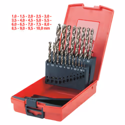 Kstools - Coffret de forets hss-g Co 5, en box pvc 19 pcs 1-10mm