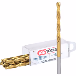 KS Tools 330.4040, Perceuse, Foret hélicoïdal, Rotation vers la droite, 4 mm, 75 mm, Aluminium, Laiton, Bronze, Fonte, Métal, ...