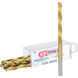Kstools - Forets hss TiN, 4mm, pack de 10