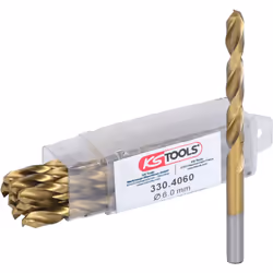 KS Tools 330.4060, Perceuse, Foret hélicoïdal, Rotation vers la droite, 6 mm, 93 mm, Aluminium, Laiton, Bronze, Fonte, Métal, ...