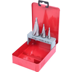 Kstools - Jeu de forets étagés HSS, en box métal 3 pcs