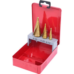 Kstools - Jeu de forets étagés hss TiN, en box métal 3 pcs