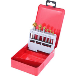 Jeu de forets aléseurs hss TiN 90°, en box métal 6 pcs