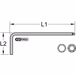 KS Tools 151.2914 Clé hexagonale forme de l Métrique 1 pièce(s)