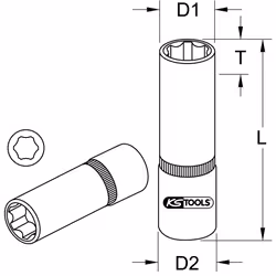 KS Tools 917.1528 douills et ensemble de douilles Prise